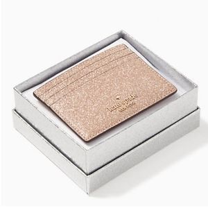 Kate Spade Rose Gold Shimmy Boxed Small Cardholder NWT